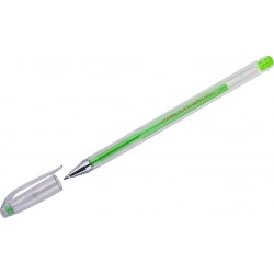 Ручка гелевая 0.5 мм CROWN светло-зелёная