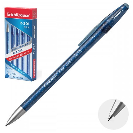 Ручка гелевая пиши-стирай 0.7 мм синяя, ERICH KRAUSE 
