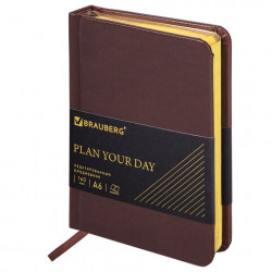 Ежедневник недатированный A6 160л кожзам "Iguana", коричневый