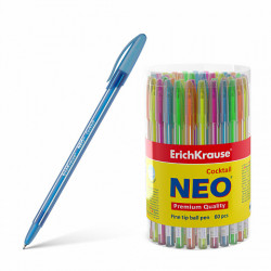 Ручка шариковая 0.6 мм "COCKTAIL" синяя, ассорти, ERICH KRAUSE