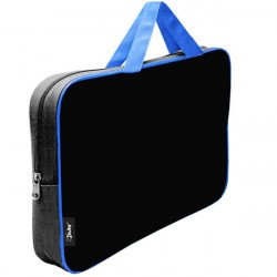 Папка-сумка 350*265*80 ПМД 4-42 чёрный/голубой, ткань, Оникс