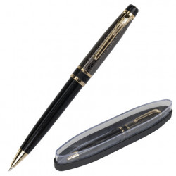 Ручка шариковая 0.5 мм синяя, корпус чёрный/золото, в футляре 143483