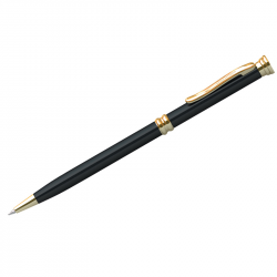 Ручка шариковая 0.7 мм синяя, корпус чёрный, поворотная в футляре 70111