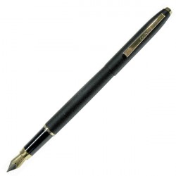 Ручка перьевая 0.8 мм корпус металлический чёрный/золото 8211