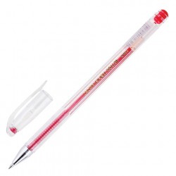 Ручка гелевая 0.5 мм CROWN красная