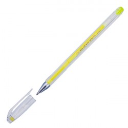Ручка гелевая 0.5 мм CROWN жёлтая