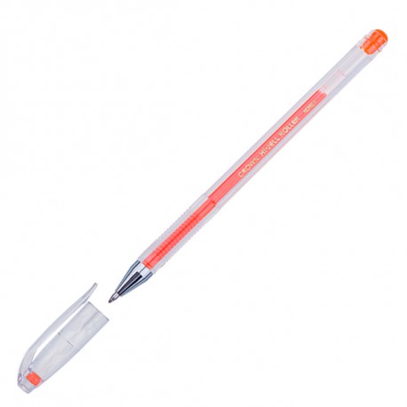 Ручка гелевая 0.5 мм CROWN оранжевая