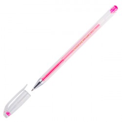 Ручка гелевая 0.5 мм CROWN розовая