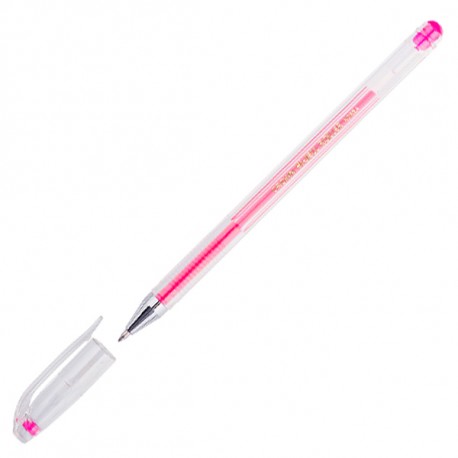 Ручка гелевая 0.5 мм CROWN розовая