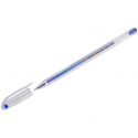 Ручка гелевая 0.7 мм CROWN синяя металлик