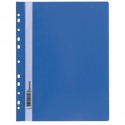 Скоросшиватель пластиковый А4, 140/180 мкм, синий с перфорацией