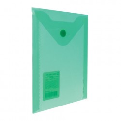 Папка-конверт с кнопкой А6 (105*148 мм) зелёная, 0.18 мкм