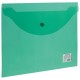 Папка-конверт с кнопкой А4 прозрачная зелёная, 0.15мкм