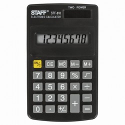 Калькулятор карманный STF-818, 8 разрядов, двойное питание, 102*62 мм