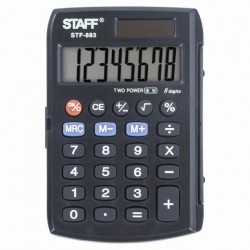 Калькулятор карманный STF-883, 8 разрядов, двойное питание, 95*62 мм